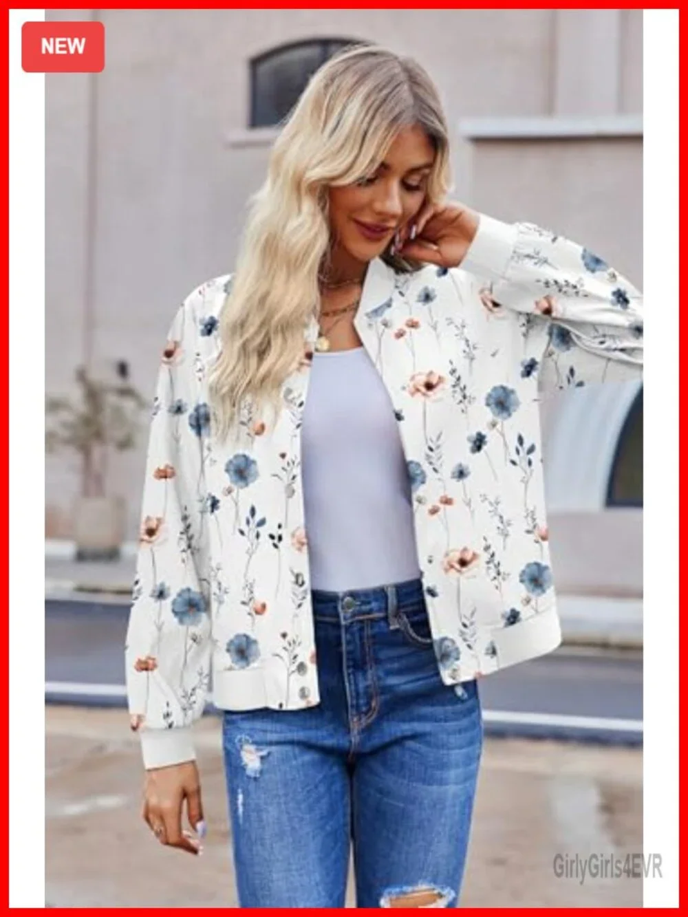 Zeagoo Women's Varsity Bomber Jacket - Lightweight Button Down with Pockets